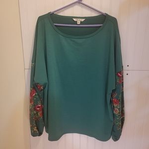Pioneer Woman Green Floral Shirt
